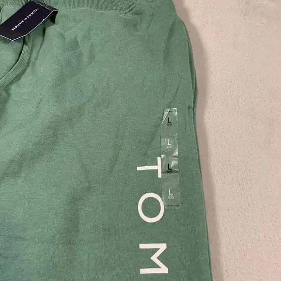 Tommy Hilfiger Pants Mens Size Large‎ Green Sweat Pant Joggers Cotton Blend NEW - Picture 2 of 9